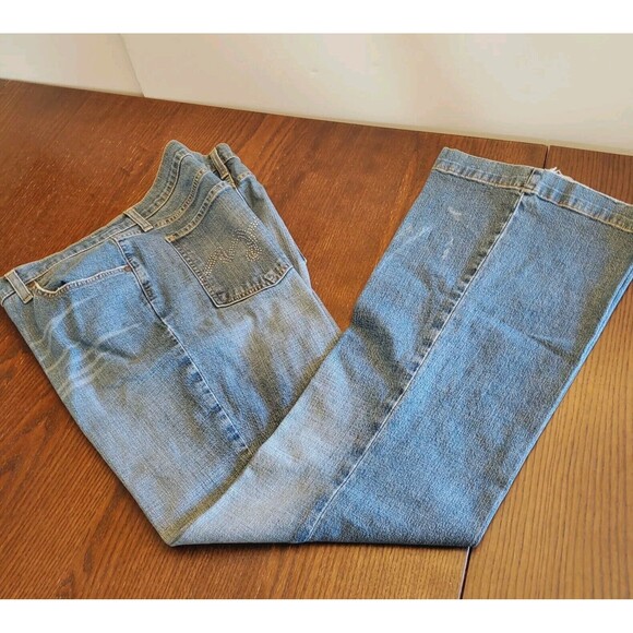 Vtg Mossimo Denim Long & Slender Women's Size 18 Wide-Leg‎ Bootcut High-Waist - Picture 6 of 16